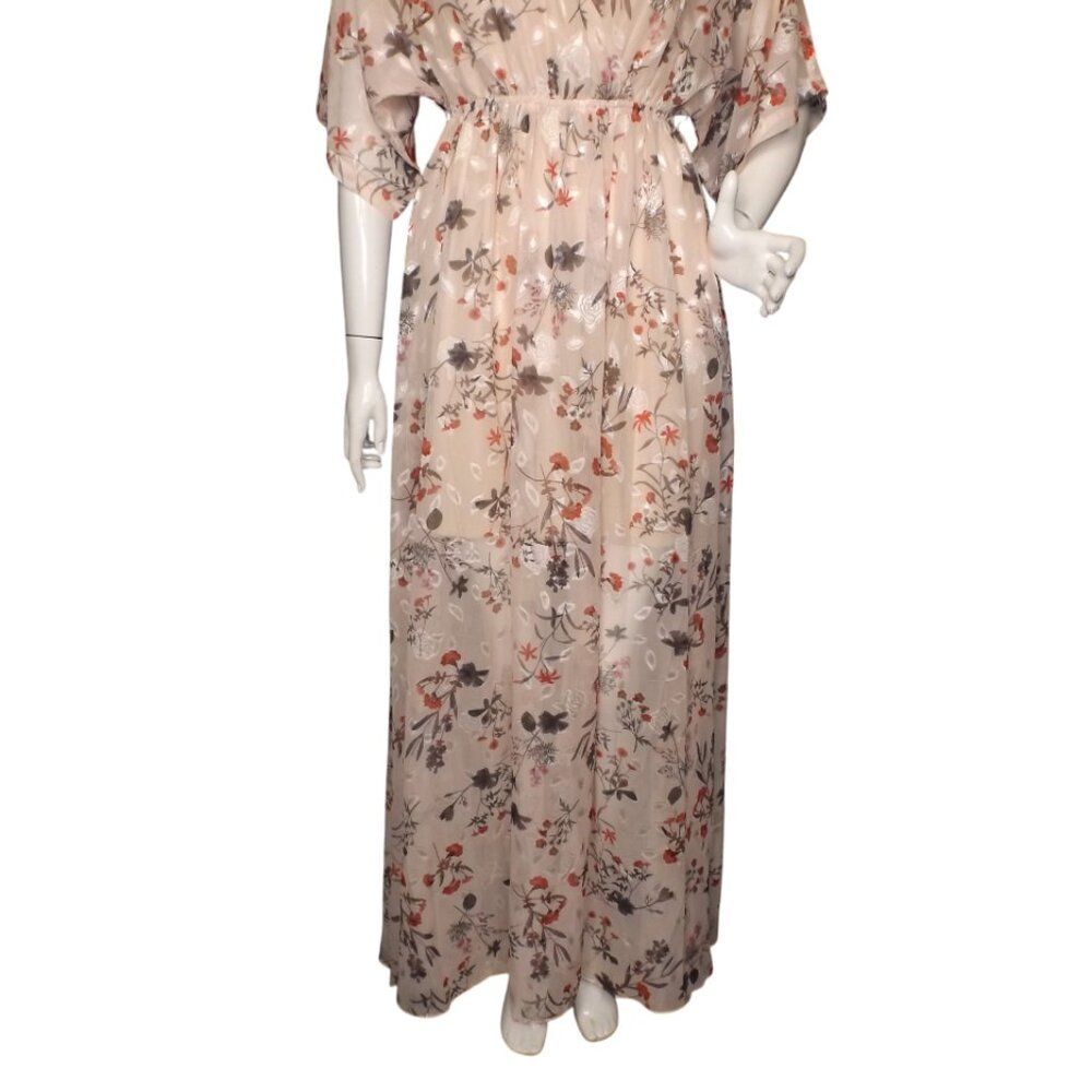 BALTIC BORN Maxi Dress, S, Pink/Multicolor Floral, Kimono sleeve, V-neck, Long - Picture 6 of 14